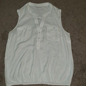 Ny&Co White Sleeveless V-neck Top